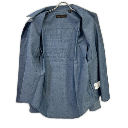 Louis Vuitton Dkx Blue Cotton Wool Silver backprintlong Sleeveshirt T-Shirt — view 3