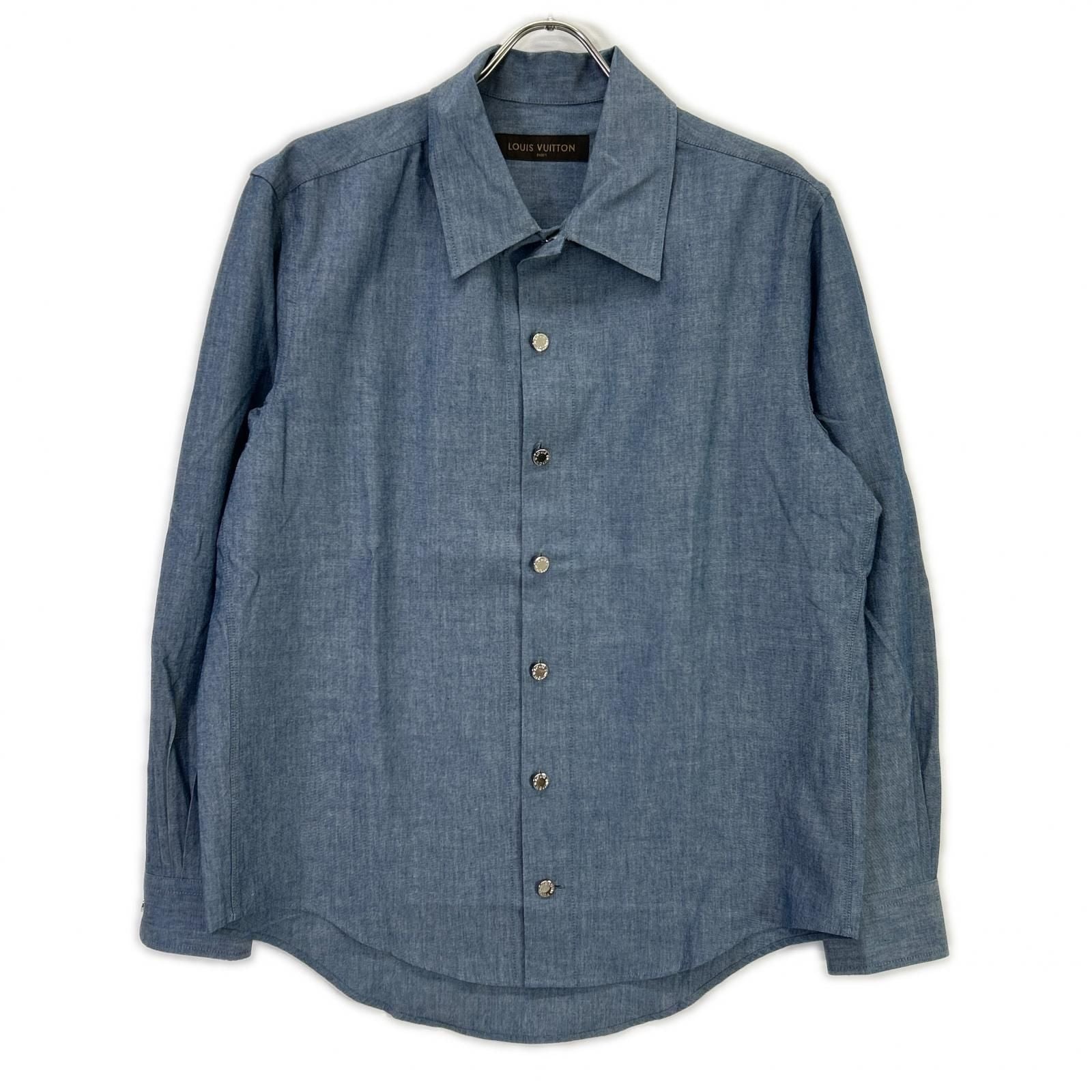 Louis Vuitton Dkx Blue Cotton Wool Silver backprintlong Sleeveshirt T-Shirt