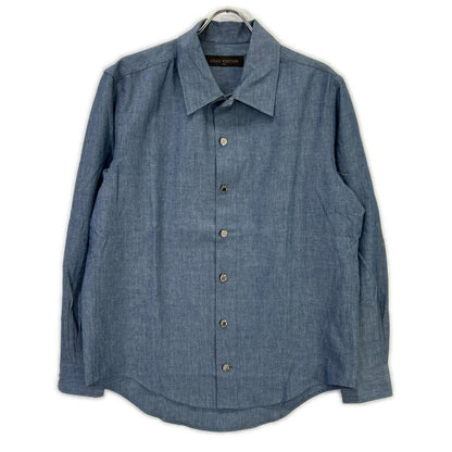 Louis Vuitton Dkx Blue Cotton Wool Silver backprintlong Sleeveshirt T-Shirt