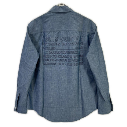 Louis Vuitton Dkx Blue Cotton Wool Silver backprintlong Sleeveshirt T-Shirt — view 2