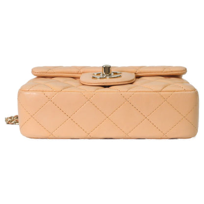 Chanel Apricot Beige Mini Quilted 17 Shoulder — view 5