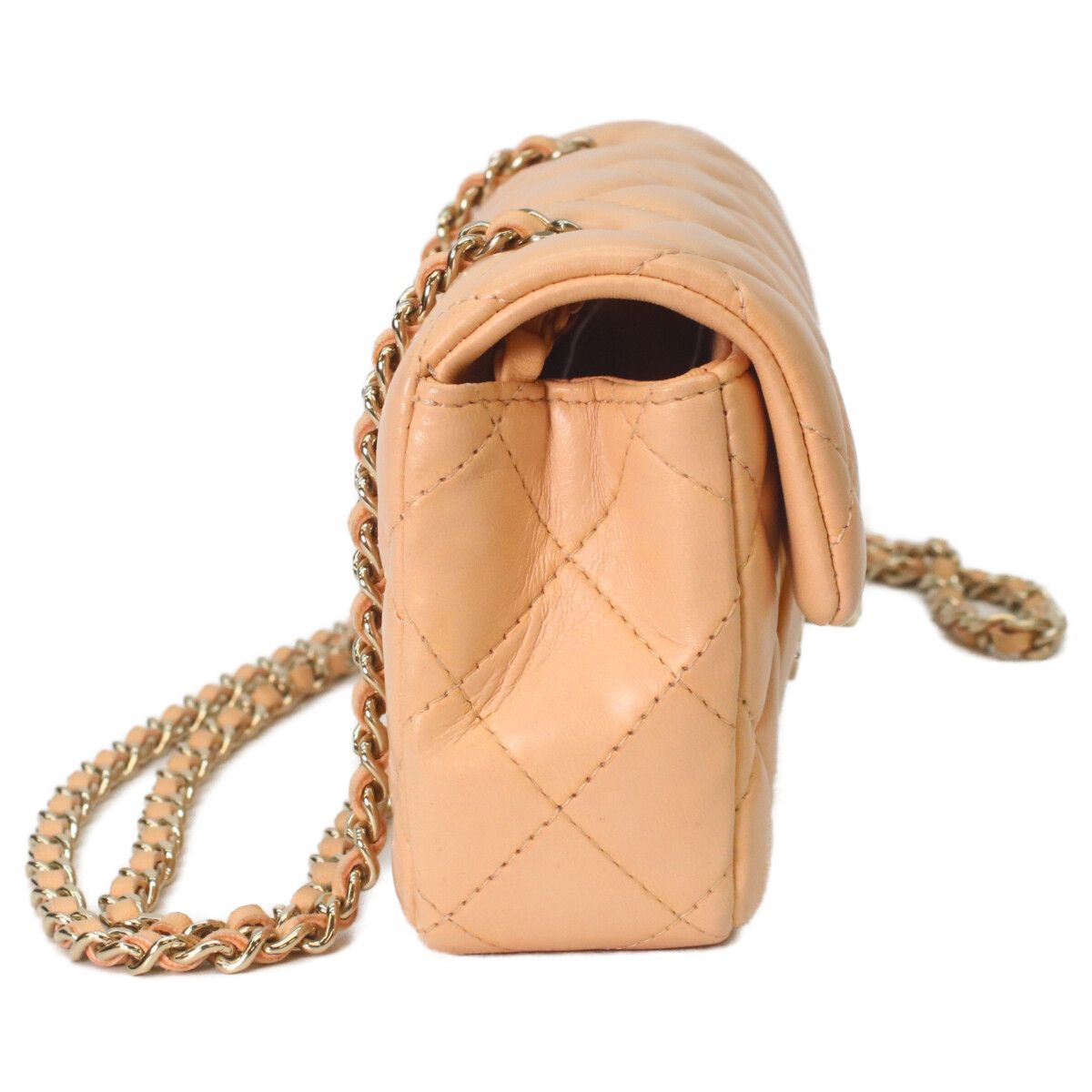 Chanel Apricot Beige Mini Quilted 17 Shoulder — view 4