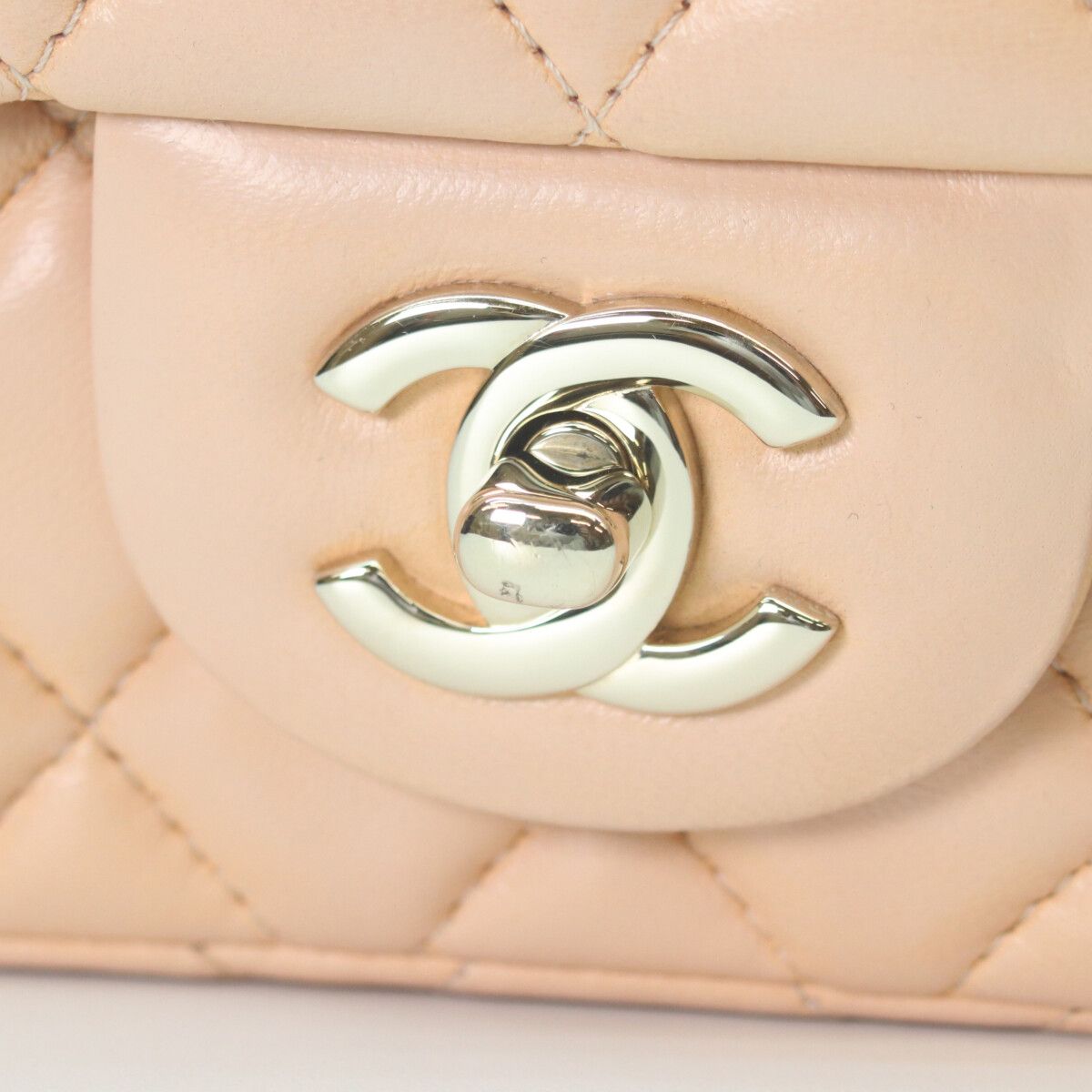 Chanel Apricot Beige Mini Quilted 17 Shoulder — view 6