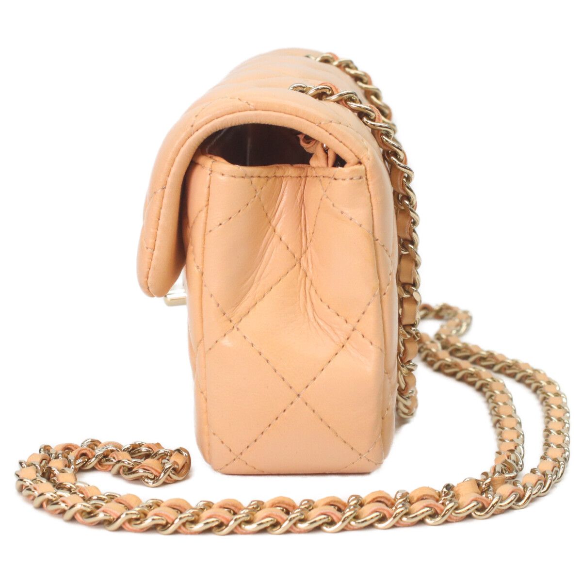 Chanel Apricot Beige Mini Quilted 17 Shoulder — view 2