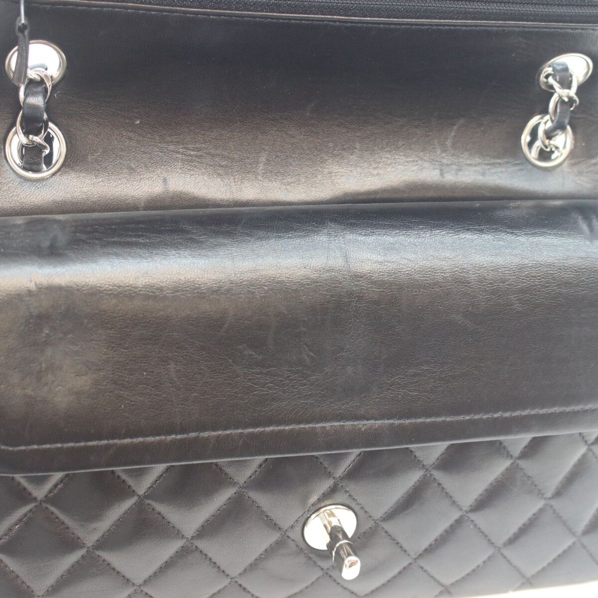 Chanel Black Lamb Silver Quilted 25 Shoulder — view 8
