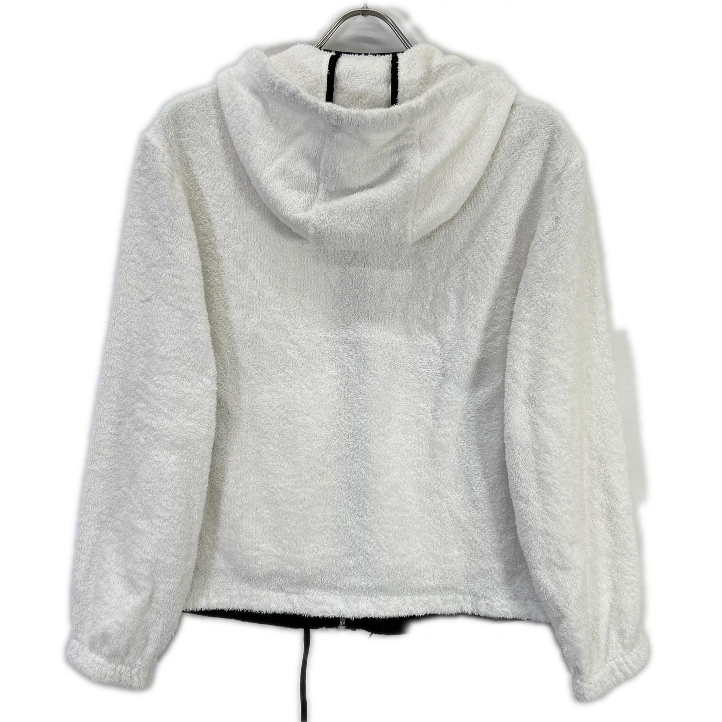 Prada Triangle Logo Cotton Hoodie 38 White Pile 38 — view 2
