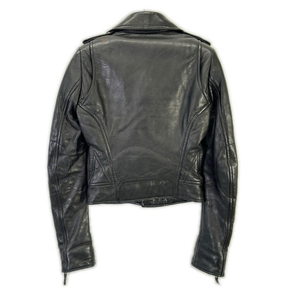Balenciaga Black Lambskin Double Rider's Jacket 34 — view 2