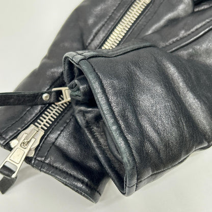 Balenciaga Black Lambskin Double Rider's Jacket 34 — view 7