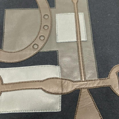 Hermes Navy Leather Patch Sweatshirt — view 6