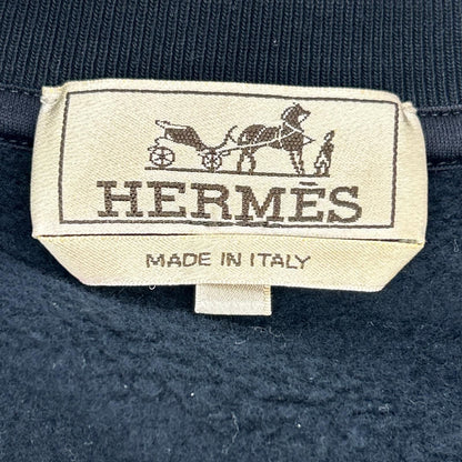 Hermes Navy Leather Patch Sweatshirt — view 3