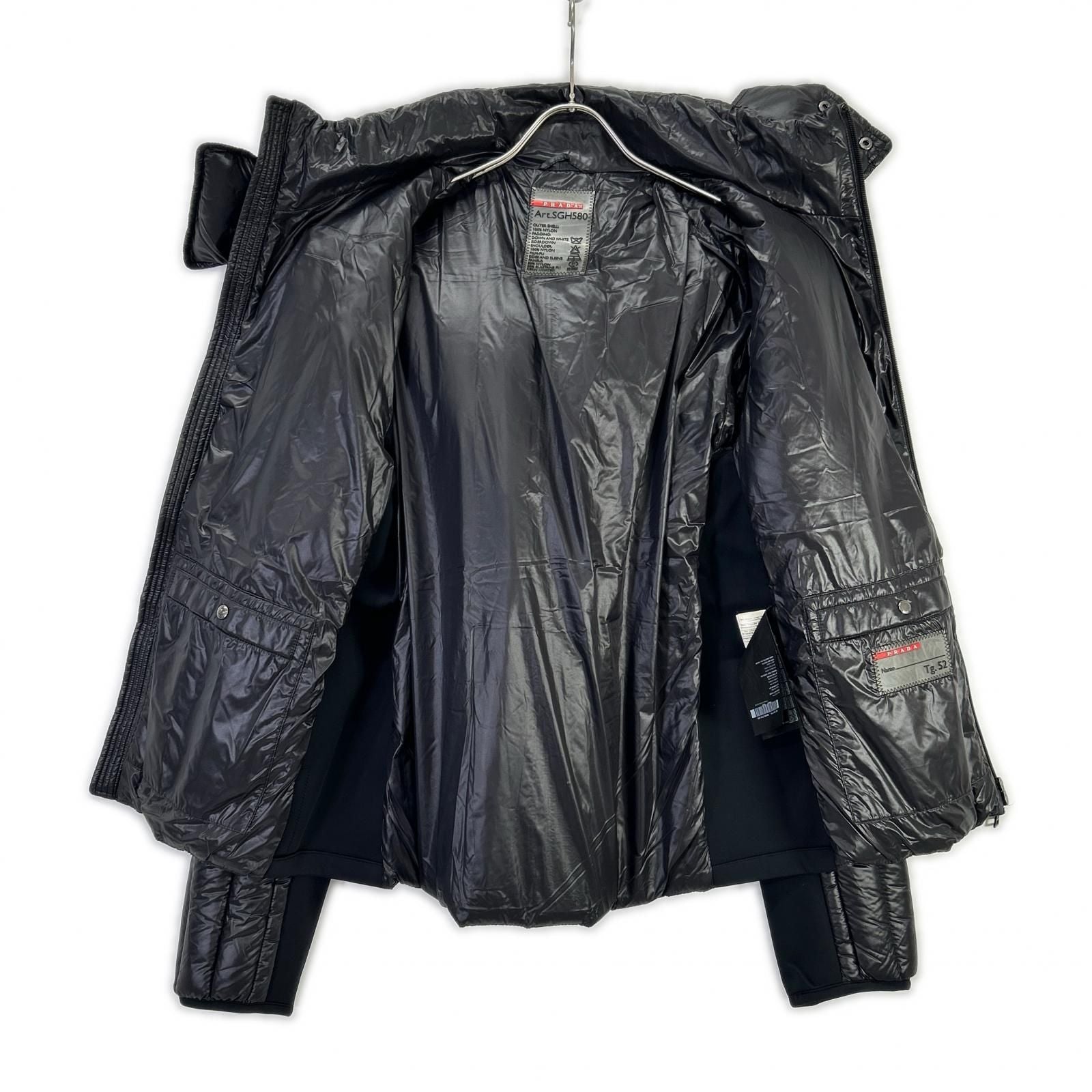 Prada Sport Black Nylon Cutreplacement Down Jacket 52 — view 3
