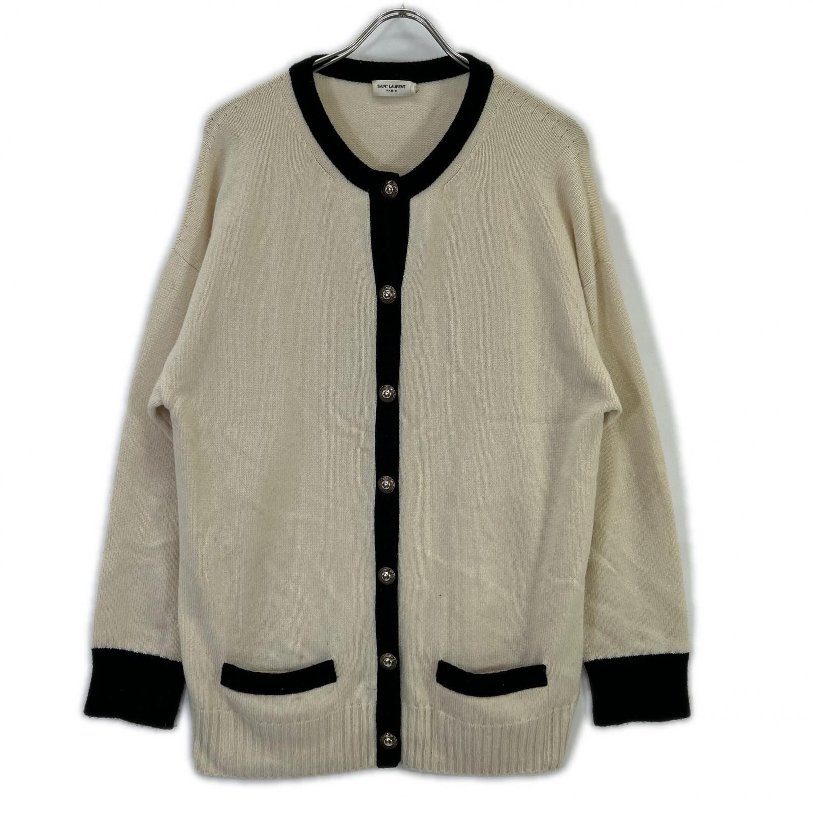 Saint Laurent Paris Ivory Knit gun Sweater