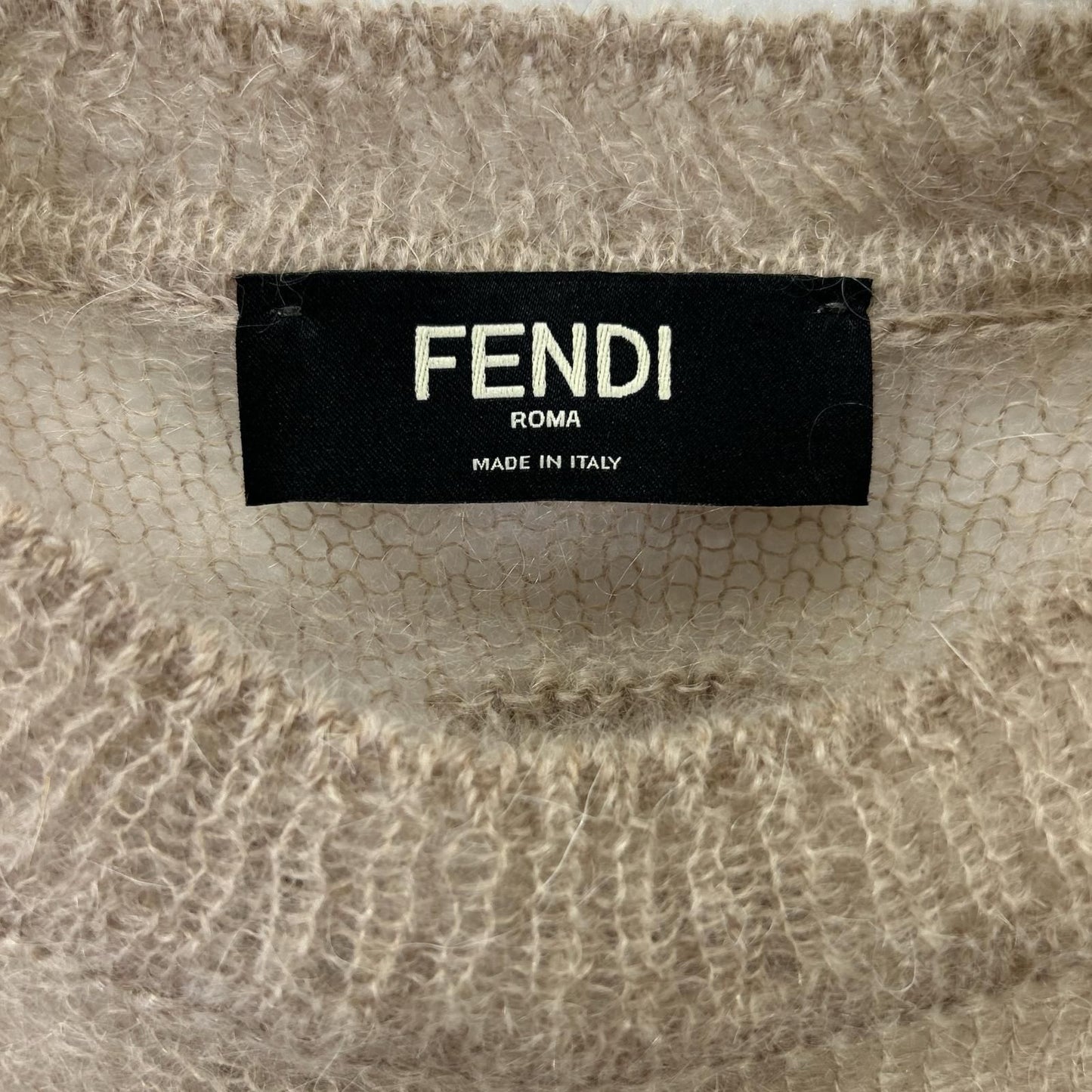 Fendi 23 Beige Knit 48 Sweater — view 3
