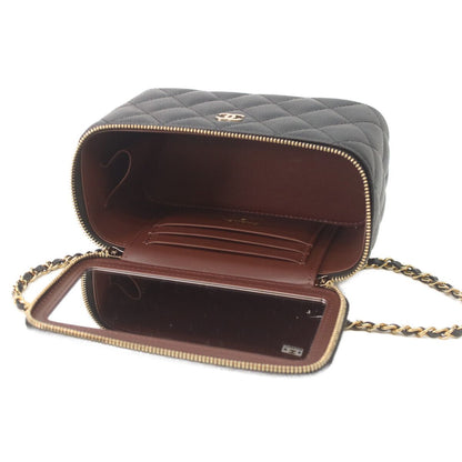 Chanel Black Caviar Gold Vanity Chain Shoulder — view 8