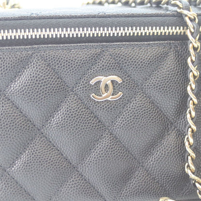 Chanel Black Caviar Gold Vanity Chain Shoulder — view 6
