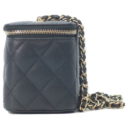 Chanel Black Caviar Gold Vanity Chain Shoulder — view 4