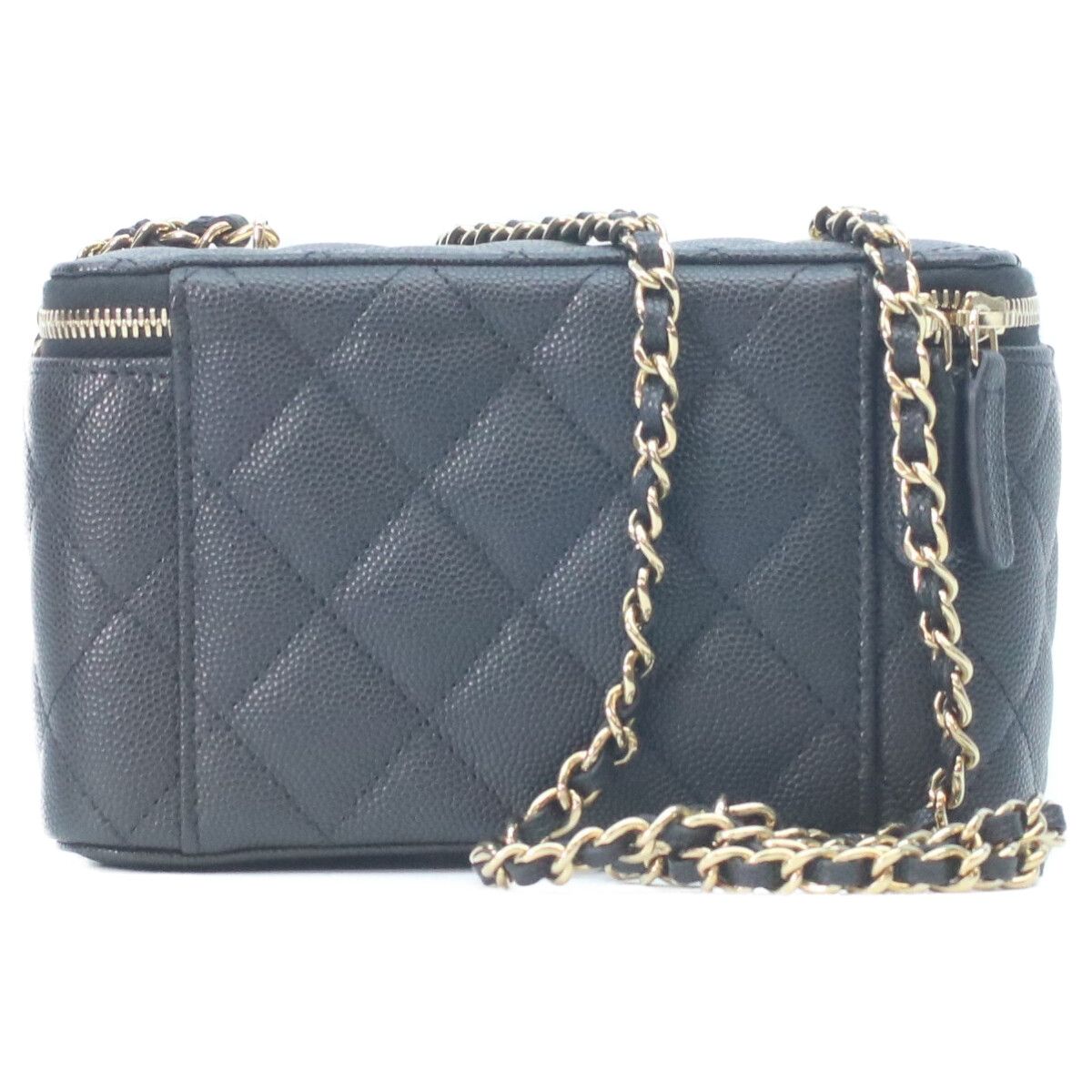 Chanel Black Caviar Gold Vanity Chain Shoulder — view 3