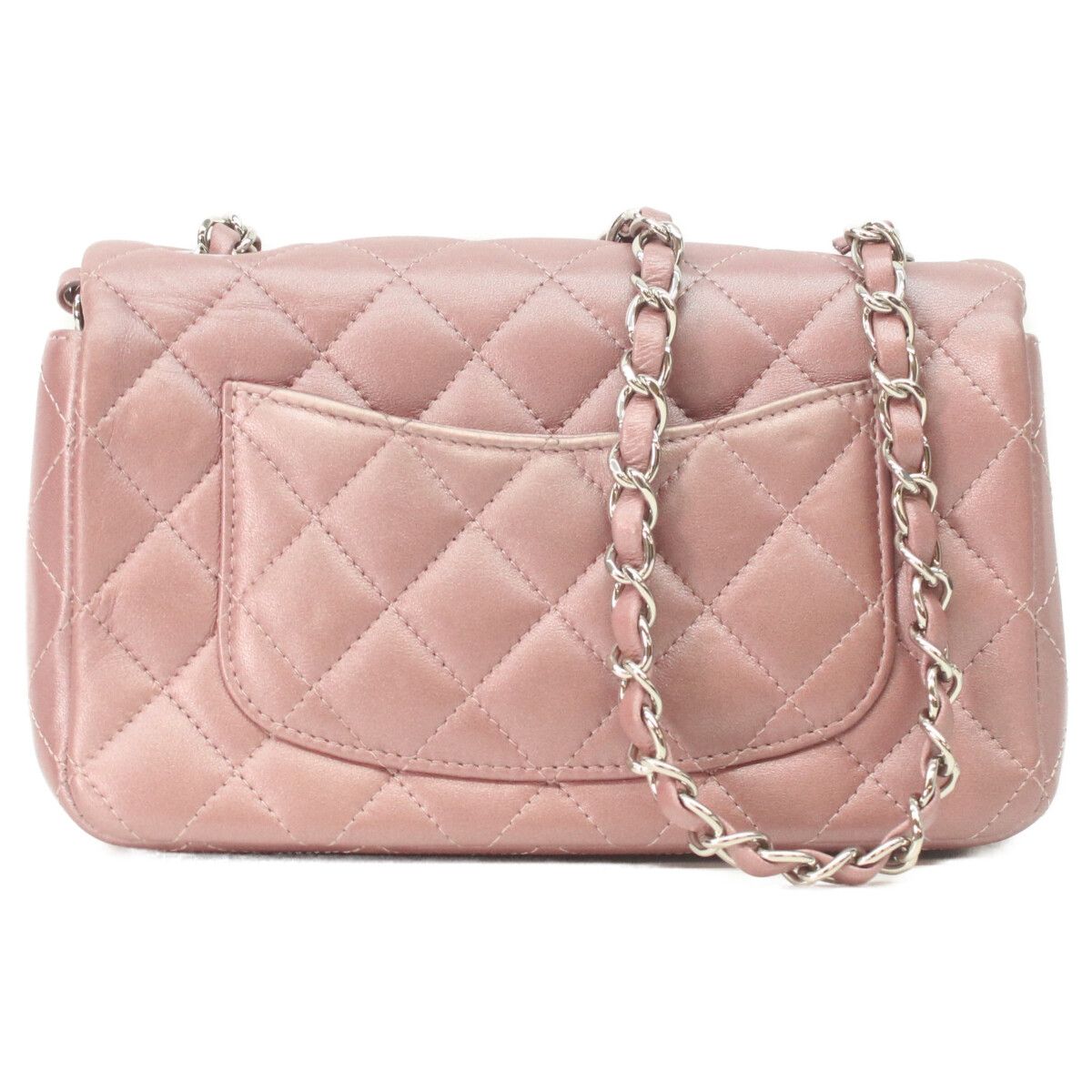 Chanel Metallic Pink Lum Silver Mini Quilted 20 Shoulder — view 3