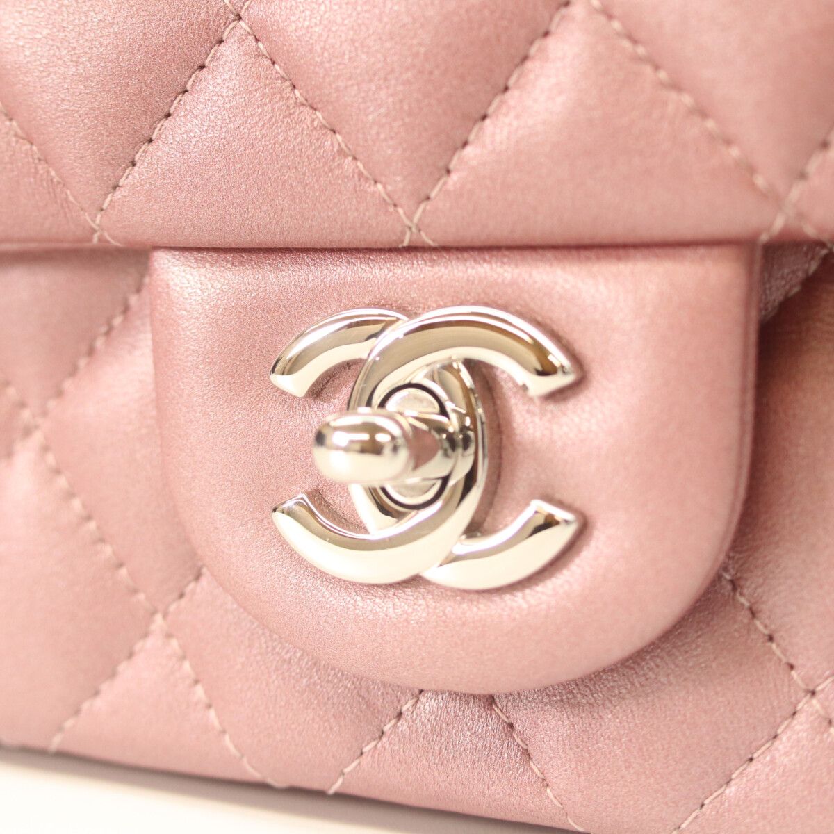 Chanel Metallic Pink Lum Silver Mini Quilted 20 Shoulder — view 6