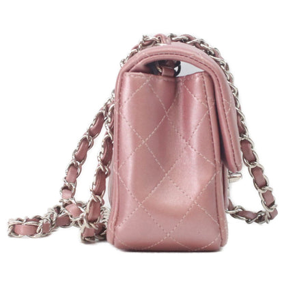 Chanel Metallic Pink Lum Silver Mini Quilted 20 Shoulder — view 4