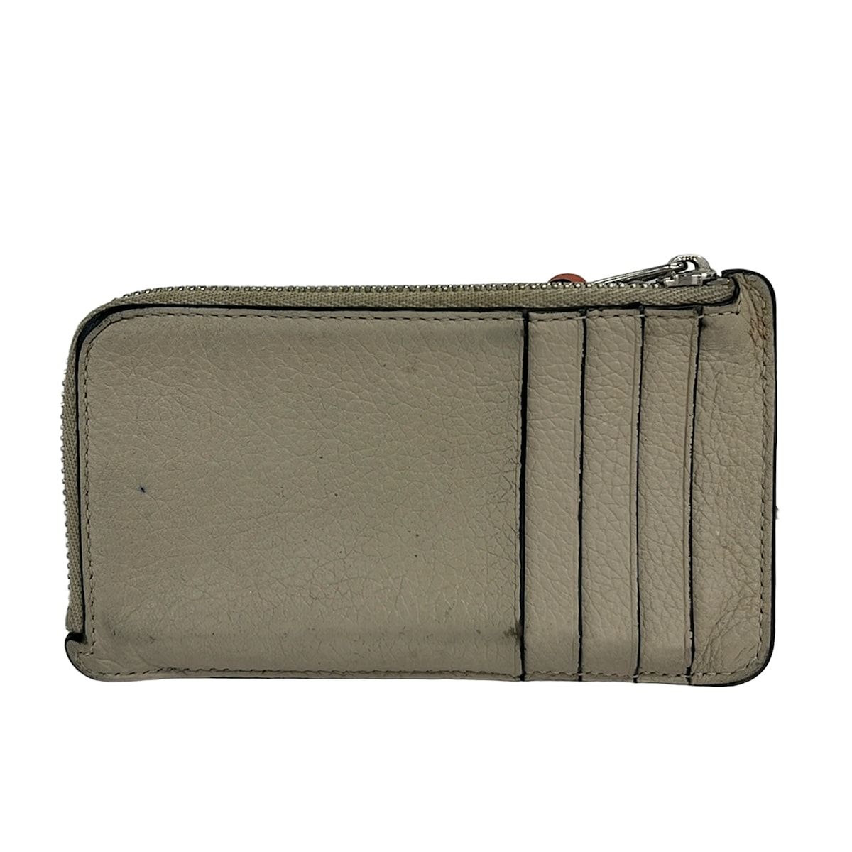 Loewe Coin Case Gray Beige Light Brown Pink L-shaped Zipper Leather — view 2