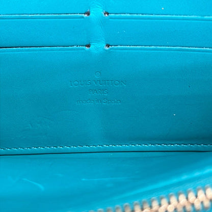 Louis Vuitton Wallet Monogram Vernis Zippy Blue Lagon Leather — view 5