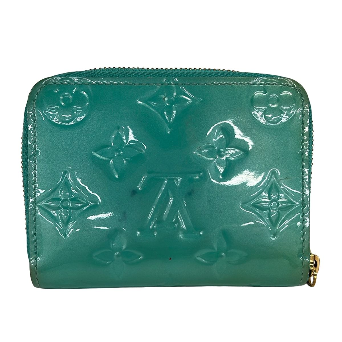 Louis Vuitton Coin Case Monogram Vernis Zippy Purse Blue Lagon Leather — view 2
