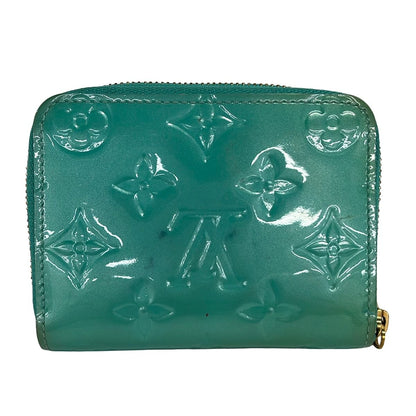 Louis Vuitton Coin Case Monogram Vernis Zippy Purse Blue Lagon Leather — view 2