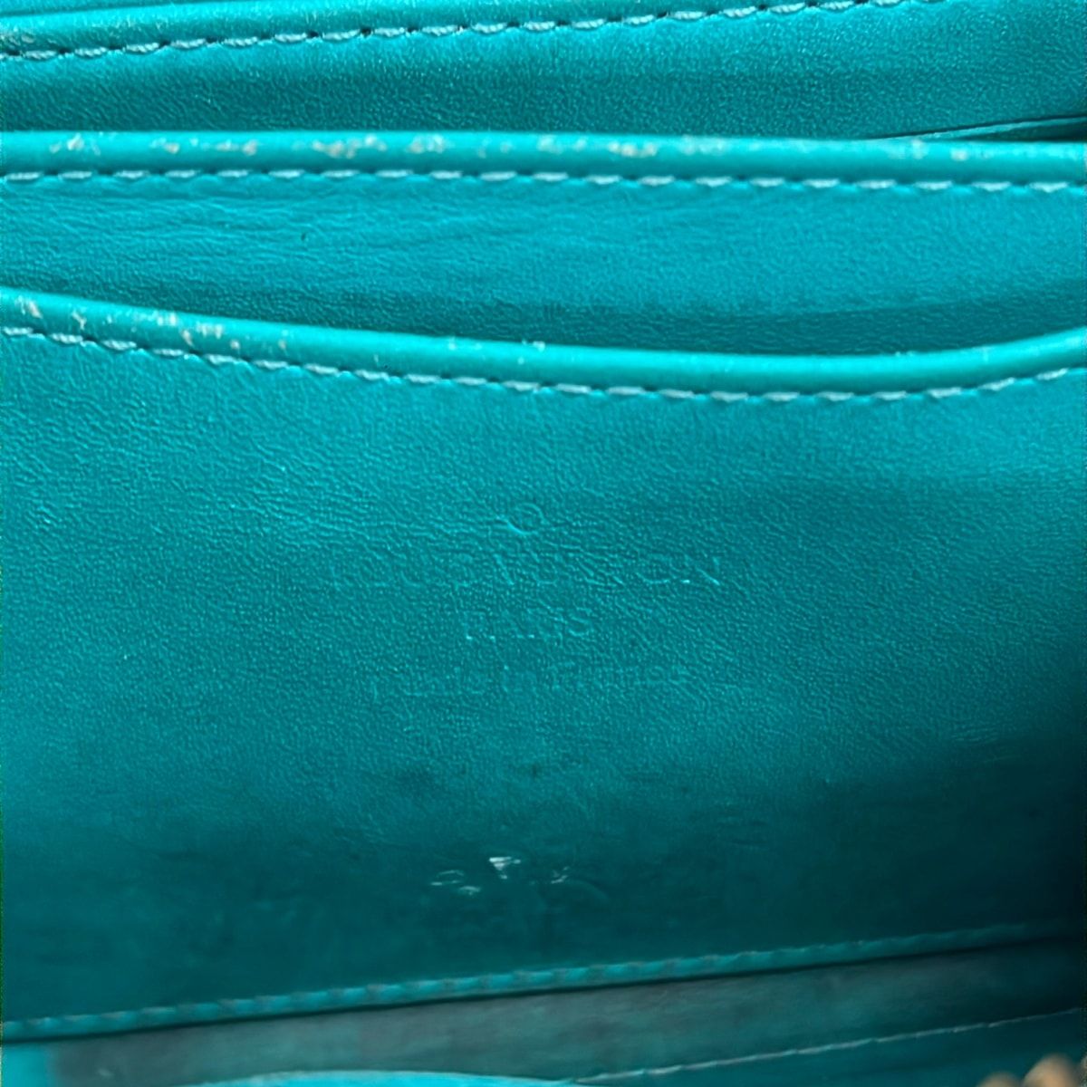 Louis Vuitton Coin Case Monogram Vernis Zippy Purse Blue Lagon Leather — view 4