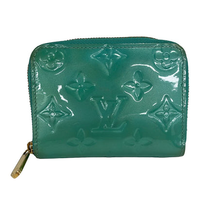 Louis Vuitton Coin Case Monogram Vernis Zippy Purse Blue Lagon Leather