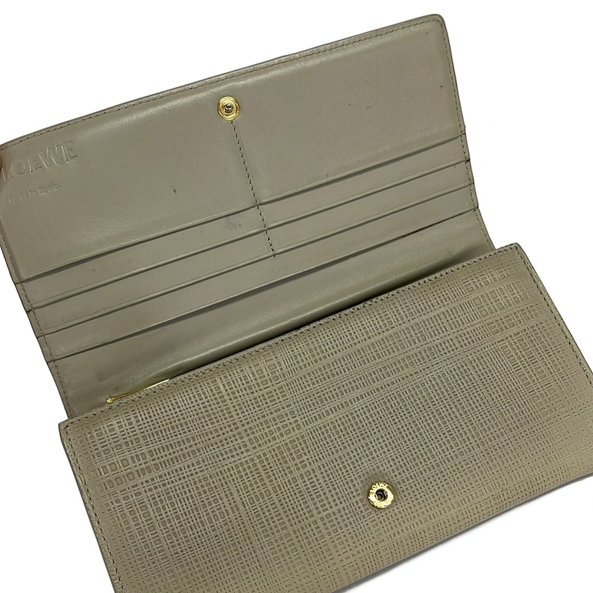 Loewe Wallet Linen Ivory Leather — view 3