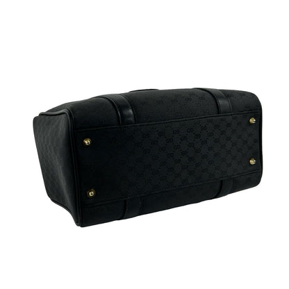 Gucci Vintage Micro GG Logo Leather Mini Boston Bag Black — view 7