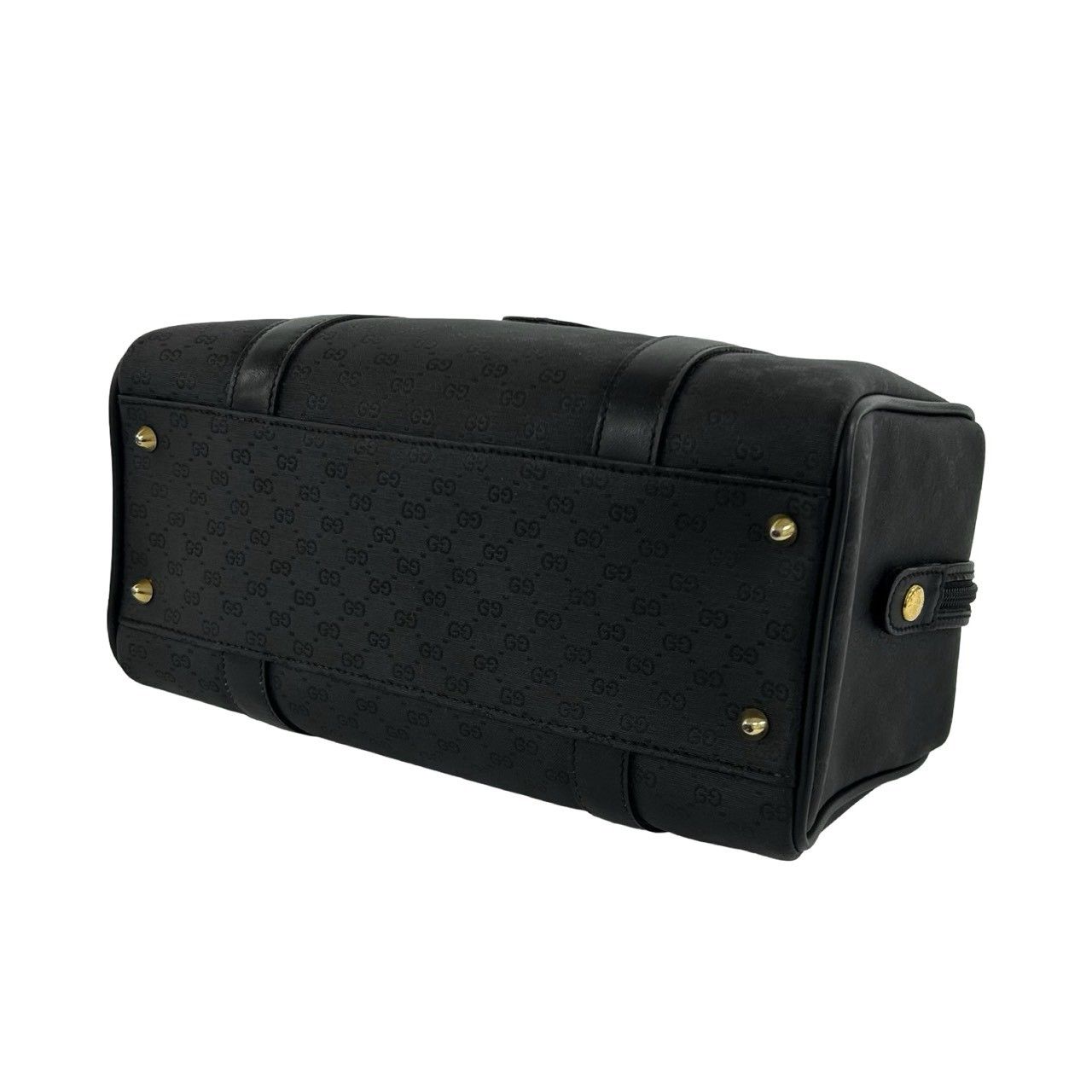 Gucci Vintage Micro GG Logo Leather Mini Boston Bag Black — view 8