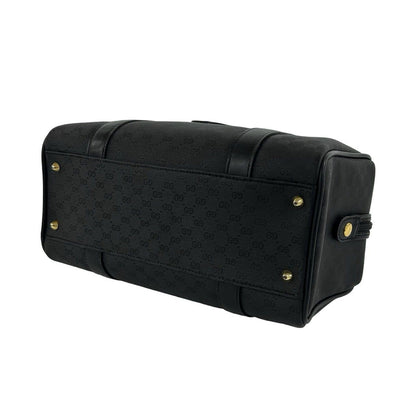 Gucci Vintage Micro GG Logo Leather Mini Boston Bag Black — view 8