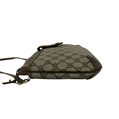Gucci Vintage Sherry Line GG Logo Leather Shoulder Bag Brown — view 5