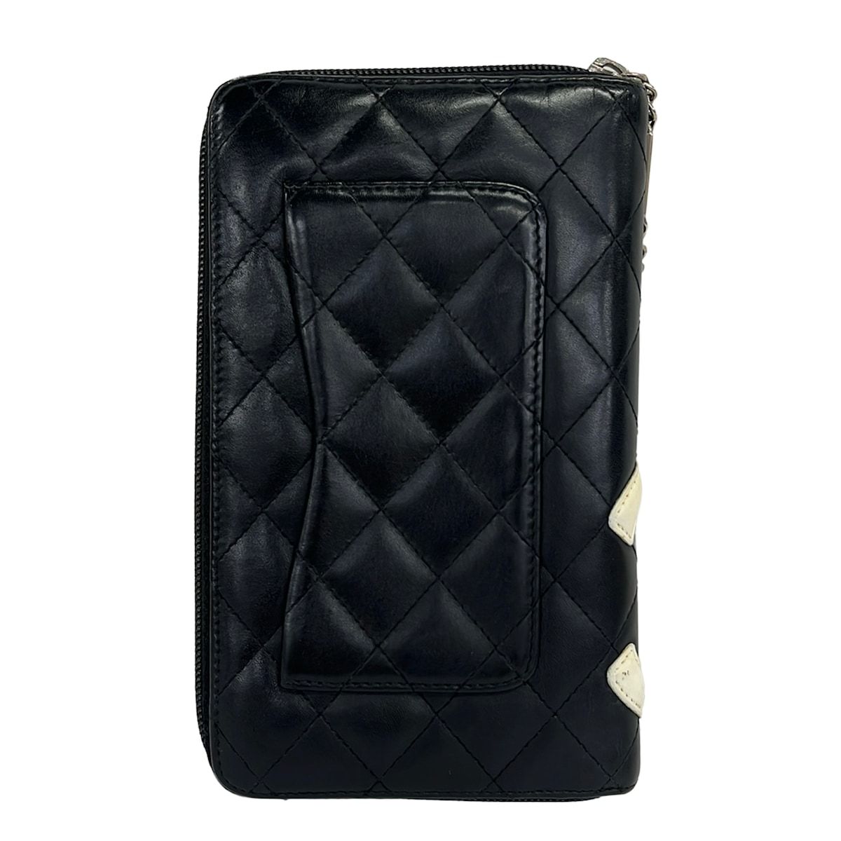 Chanel Wallet Cambon Line Black White Zip Around Lambskin — view 2