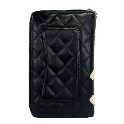 Chanel Wallet Cambon Line Black White Zip Around Lambskin — view 2