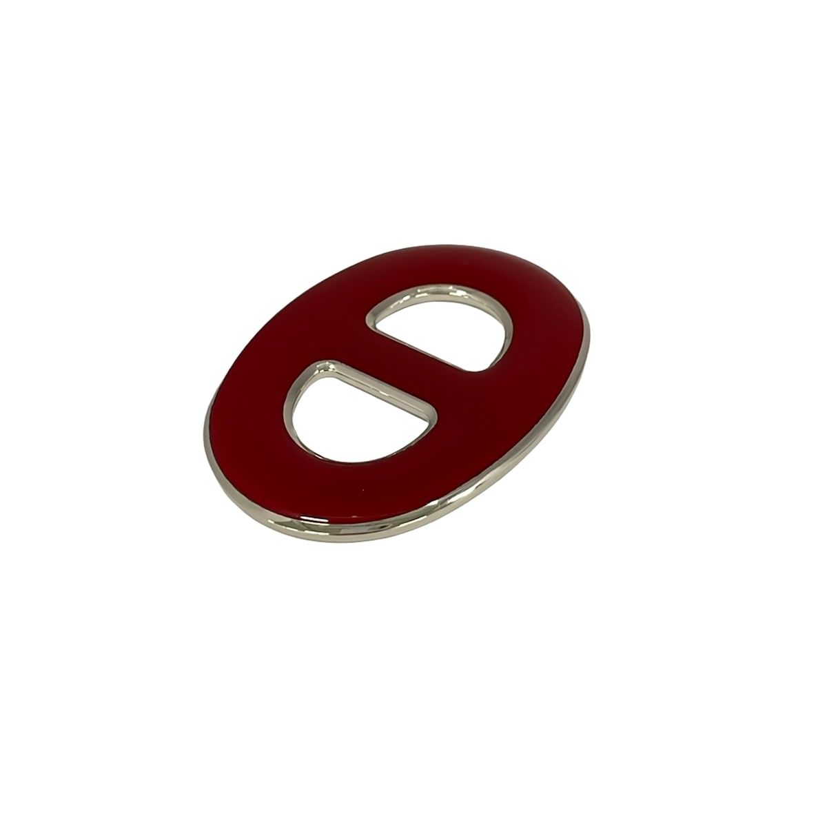 Hermes Scarf Ring Chaine D'ancre Bordeaux Silver