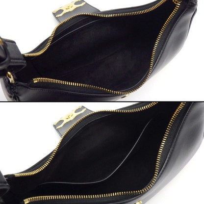 Celine Shoulder Bag Triomphe Black Smooth Calfskin — view 5