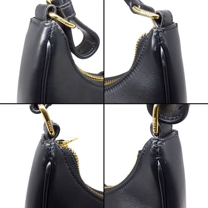 Celine Shoulder Bag Triomphe Black Smooth Calfskin — view 8
