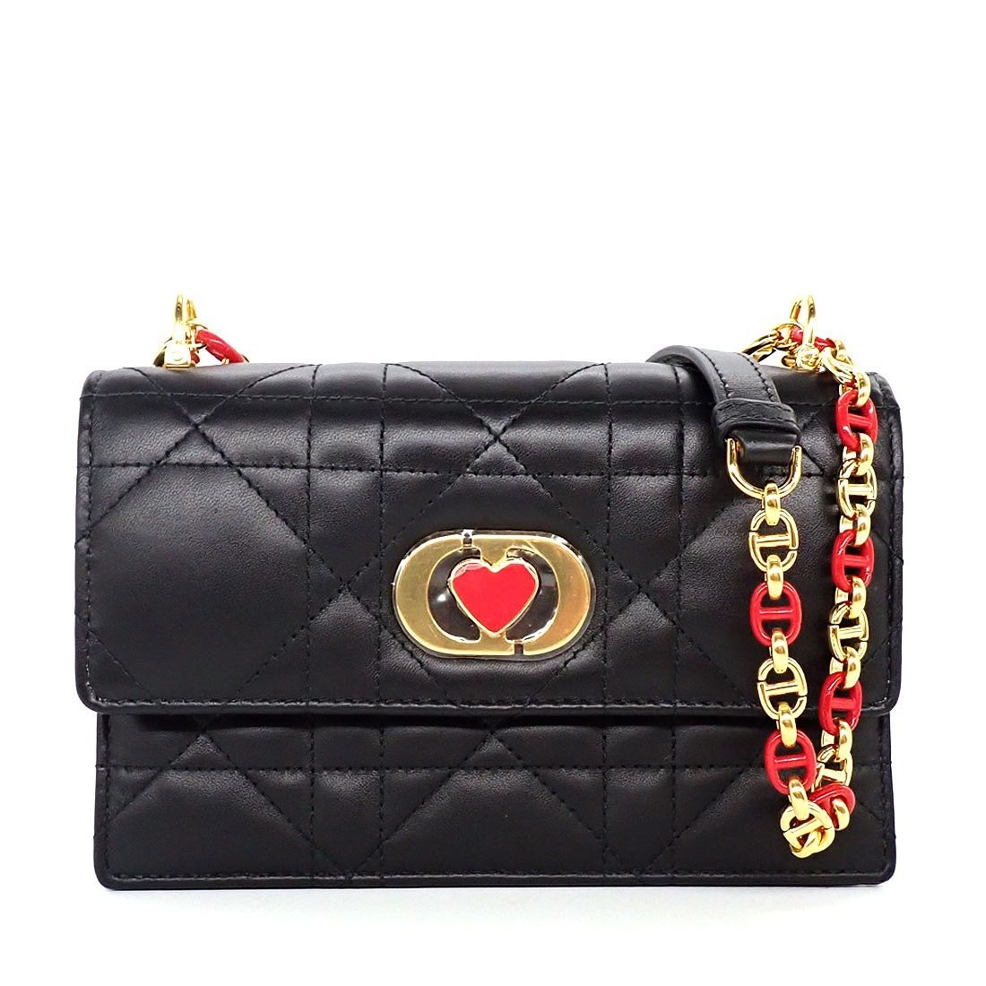 Dior Shoulder Bag Mistake Black Macro Cannage Lambskin Gold