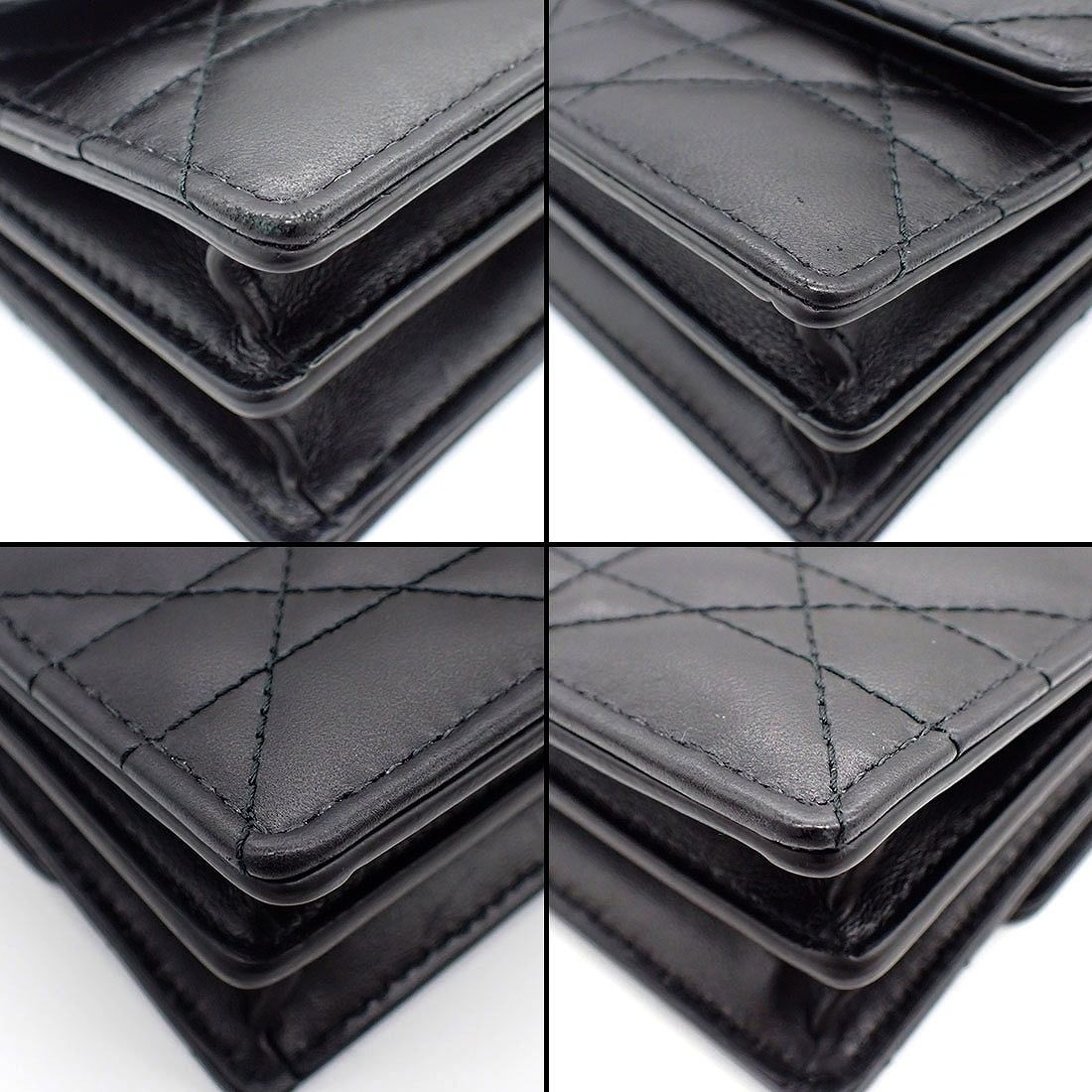 Dior Shoulder Bag Mistake Black Macro Cannage Lambskin Gold — view 7