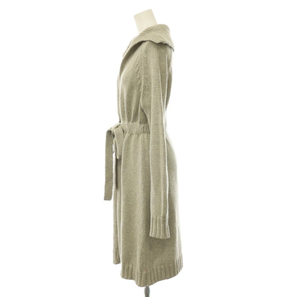 Celine Cashmere Silk Belted Cardigan Knit Long Sleeve M Light Gray HS — view 3