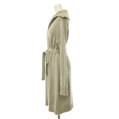 Celine Cashmere Silk Belted Cardigan Knit Long Sleeve M Light Gray HS — view 3