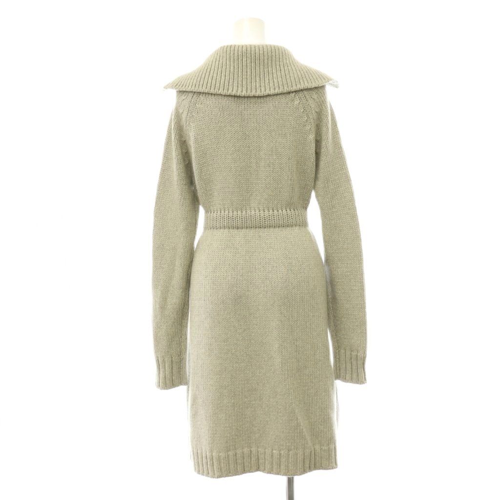 Celine Cashmere Silk Belted Cardigan Knit Long Sleeve M Light Gray HS — view 2