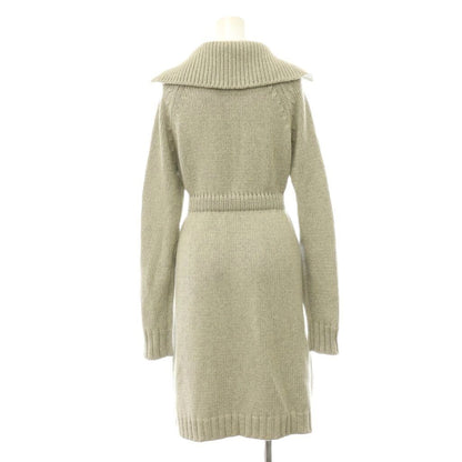 Celine Cashmere Silk Belted Cardigan Knit Long Sleeve M Light Gray HS — view 2