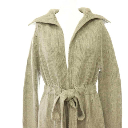 Celine Cashmere Silk Belted Cardigan Knit Long Sleeve M Light Gray HS — view 4