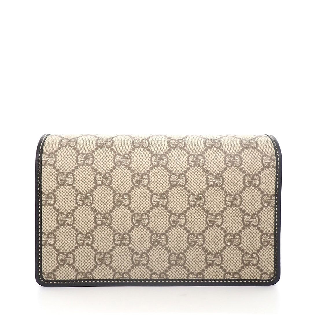 Gucci Shoulder Bag GG Emblem Wallet Beige Brown Supremecanvas Leather — view 2