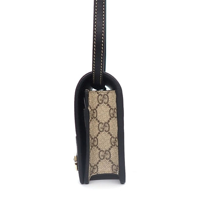 Gucci Shoulder Bag GG Emblem Wallet Beige Brown Supremecanvas Leather — view 3