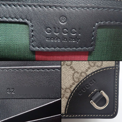 Gucci Shoulder Bag GG Emblem Wallet Beige Brown Supremecanvas Leather — view 7